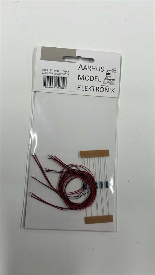 Aarhus Model Elektronik 0039 3 v LED, blå, 5 stk pakke